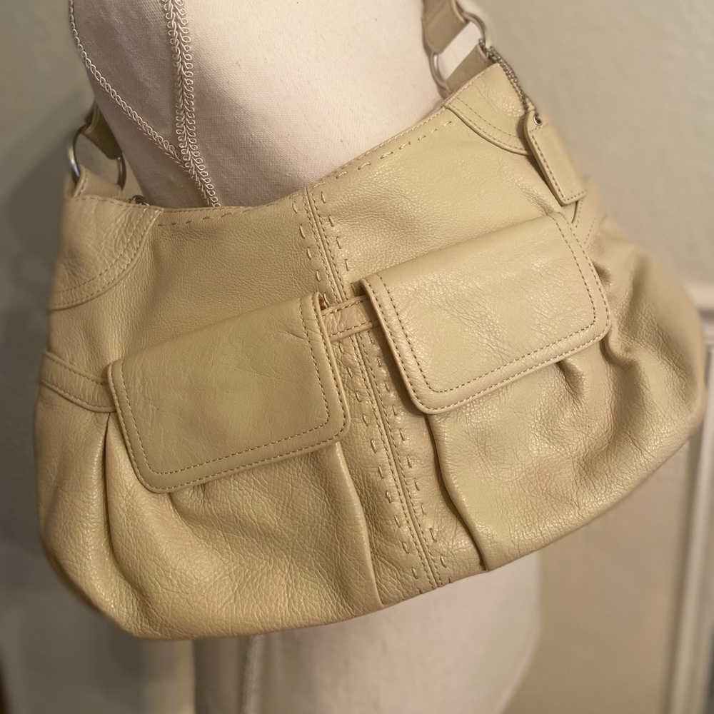 Vintage genuine leather Laura Ashley shoulder bag